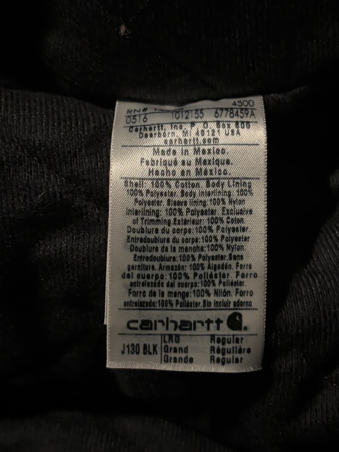 칼하트 액티브 J130 BLK L/R 상품이미지6