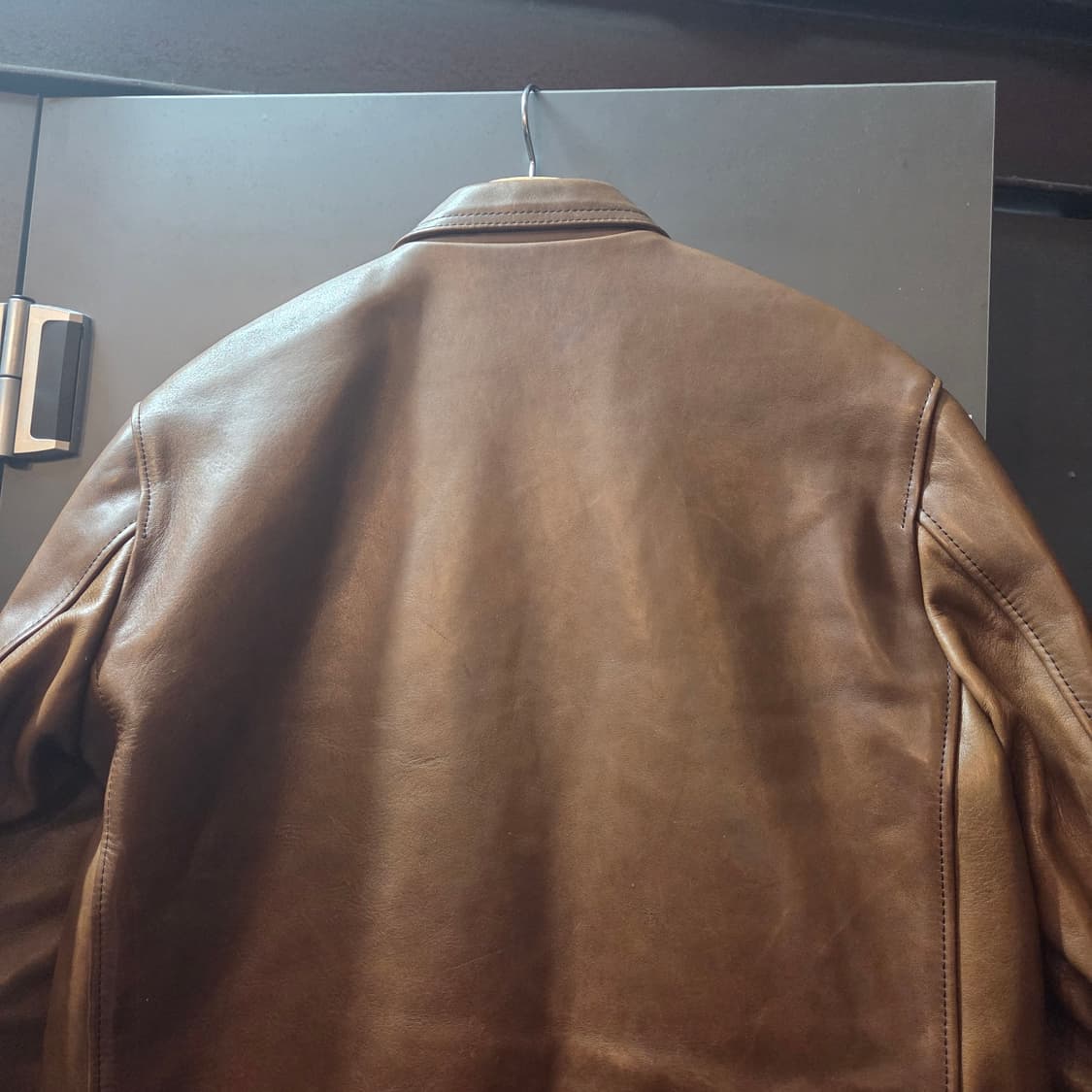 어딕트클로즈 ad-01 싱글 레더 자켓 호스하이드 브라운 (40) 상품이미지5