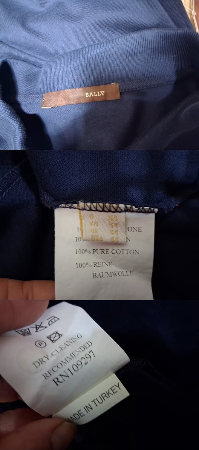 BALLY 발리 남성 반팔 카라티 네이비 실켓 곰보바닥 105 상품이미지8