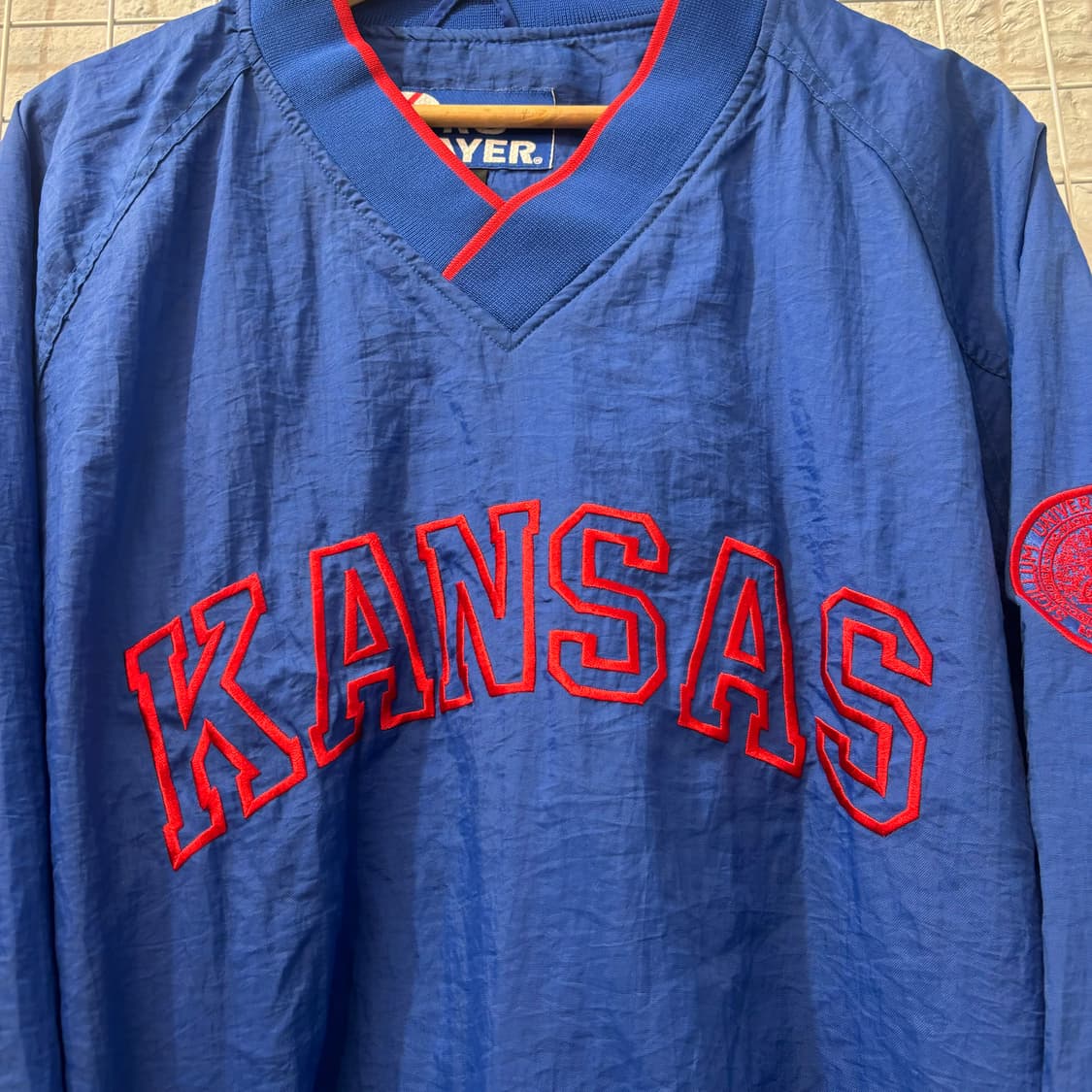 90s 프로 플레이어 올드스쿨 캔자스 제이호크스 웜업 M 상품이미지5