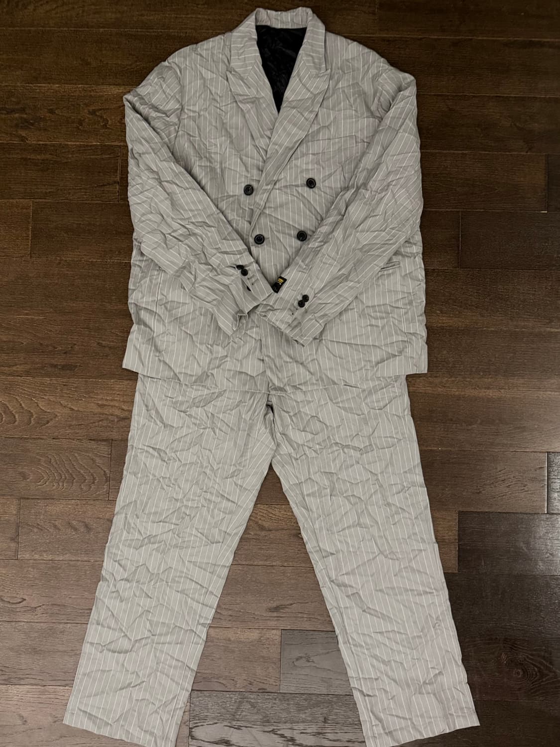 [스투시]더블브레스티드 수트_그레이 핀스트라이프 링클드_셋업 상품이미지10