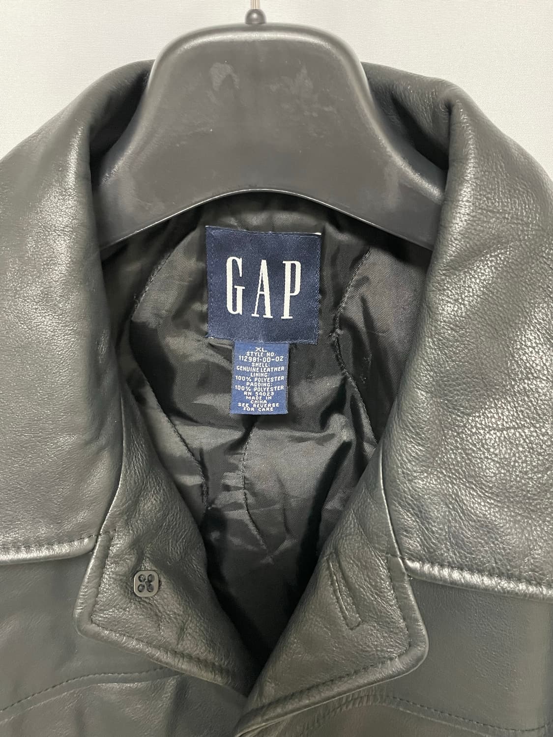 [D.O Archives] 90s 올드갭 레더 카코트 블랙(XL) 상품이미지3