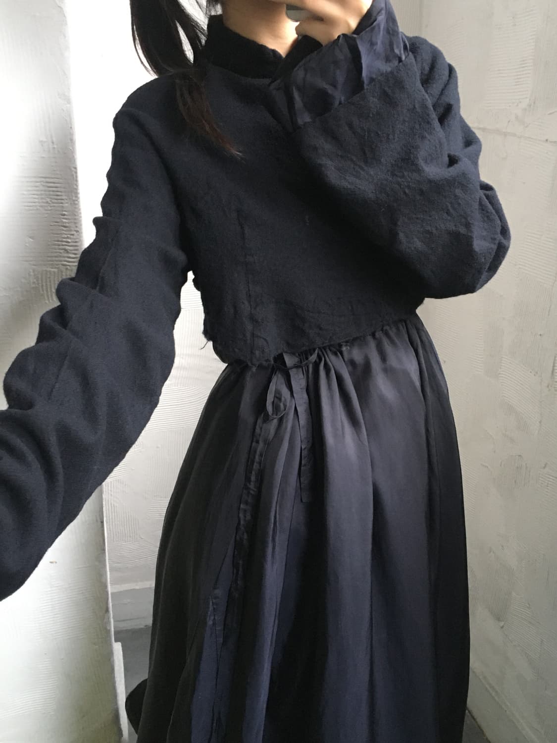 Comme des Garcons 꼼데가르송 블랙 큐프라 레이어드 롱 슬립 상품이미지2