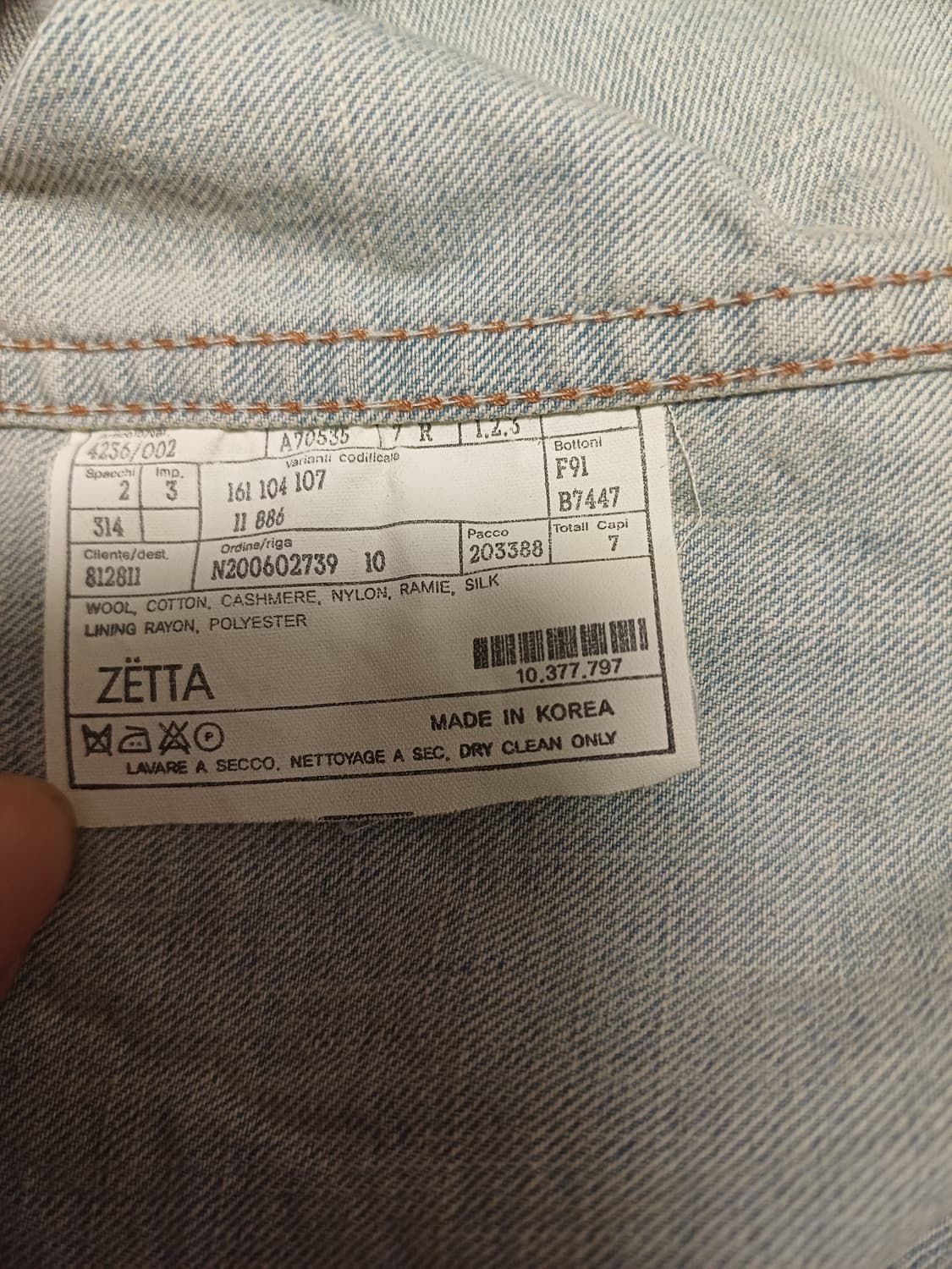 ZETTA(제타) 슬림핏 연청 데님 웨스턴 셔츠 상품이미지9