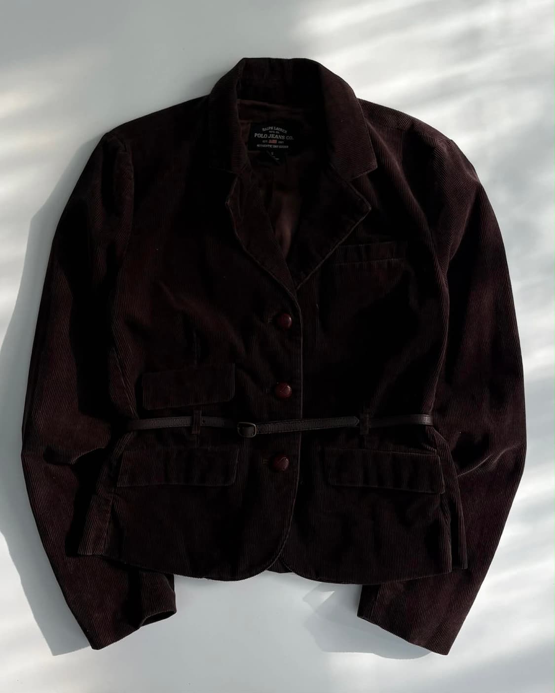 [S] 폴로 진스 랄프로렌 코듀로이 가죽 벨트 3B 블레이져 자켓 상품이미지1