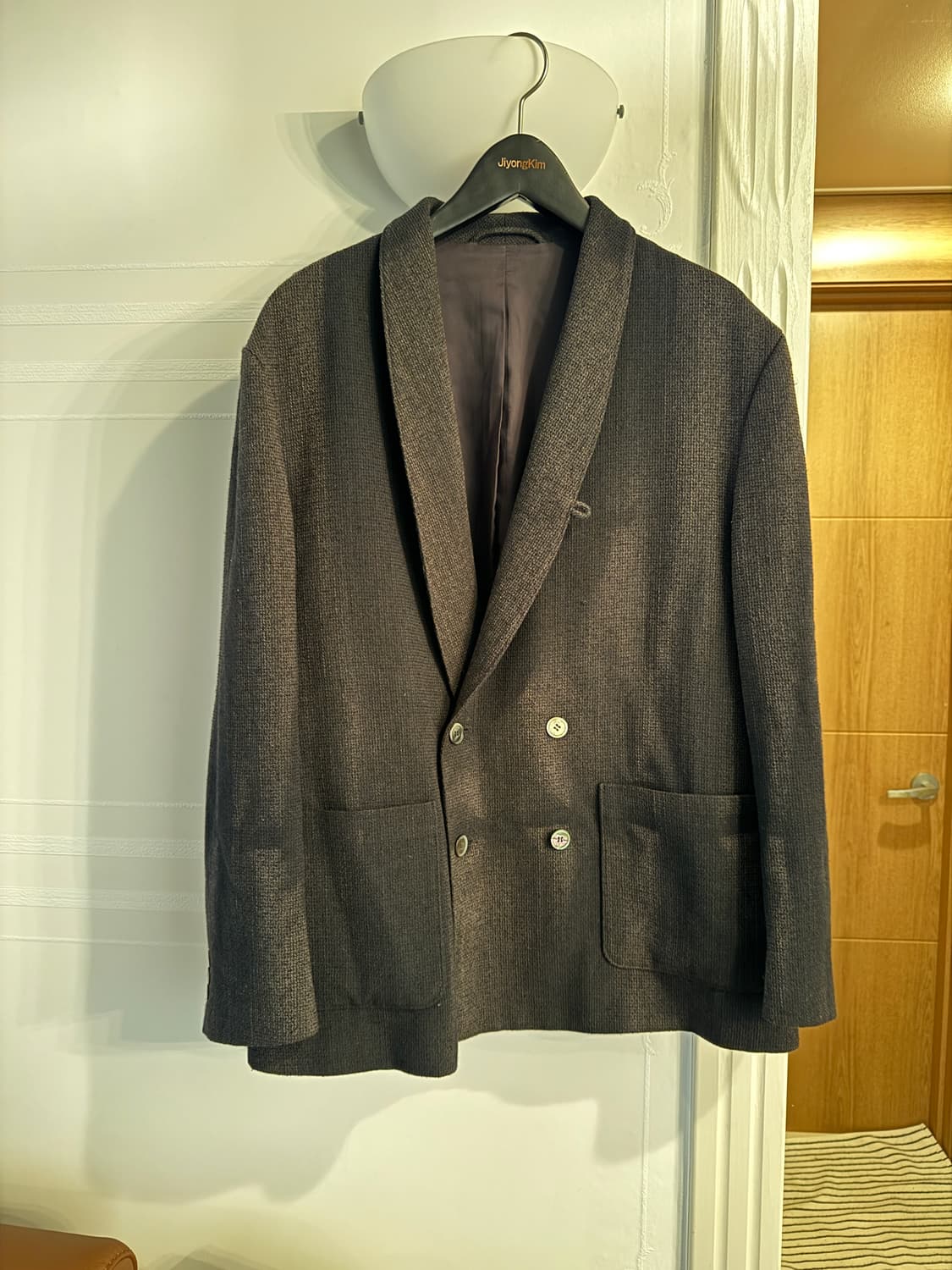 지용킴 25SS 숄카라 테일러드 자켓 블랙 상품이미지1