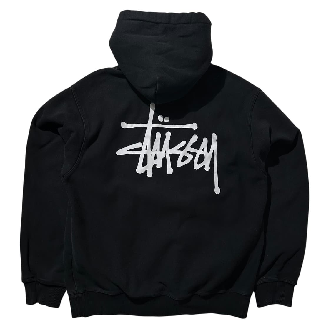 스투시 재팬 스탁로고 후드 블랙 상품이미지1