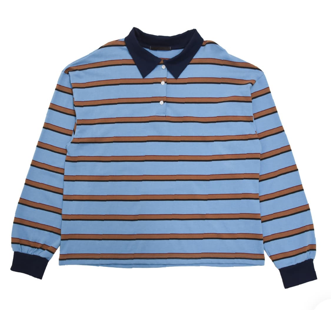 럭비 티셔츠 블루  상품이미지4