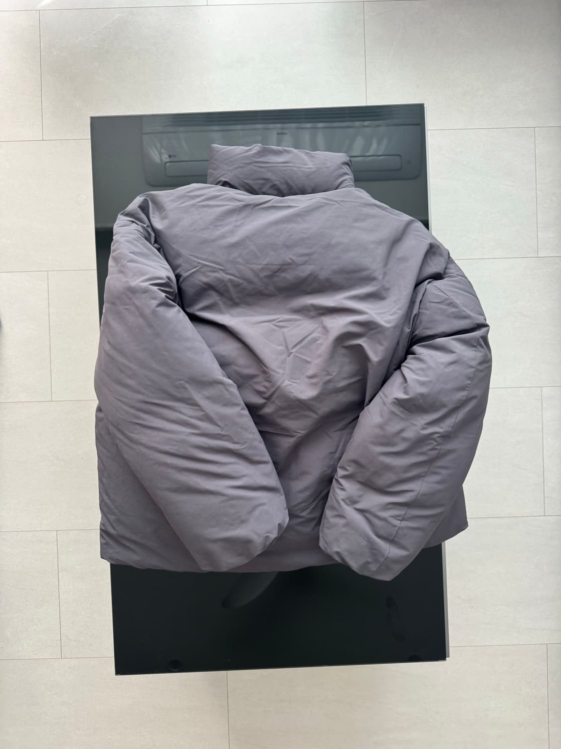 무탠다드 미니멀 다운 숏 패딩 재킷 L [그레이] 상품이미지2