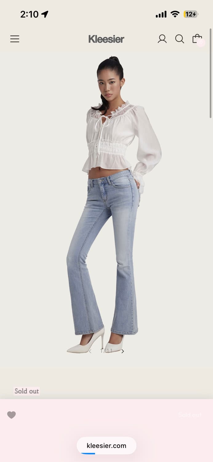 (택o) 클리시어 크리스탈 로우라이즈 부츠컷 진 팬츠 M 상품이미지1