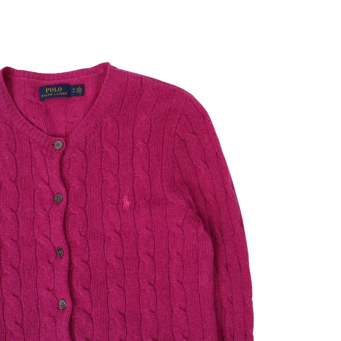 폴로 랄프로렌 핑크 울 캐시미어 케이블 니트 가디건 상품이미지3