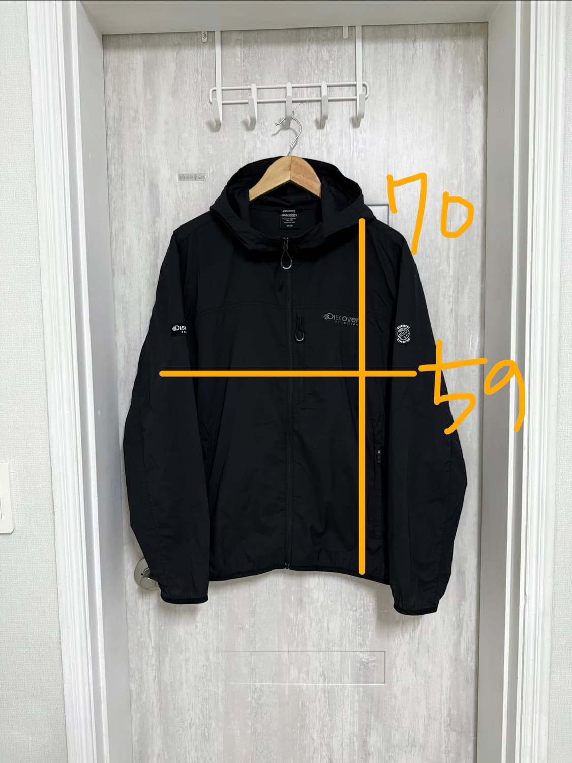 남성 105 / 디스커버리 경량 바람막이 블랙 상품이미지2