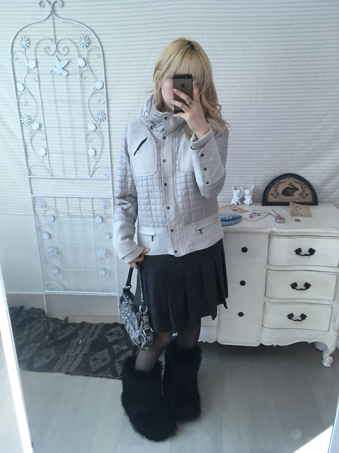 archive quilted wool zip-up jacket 상품이미지4