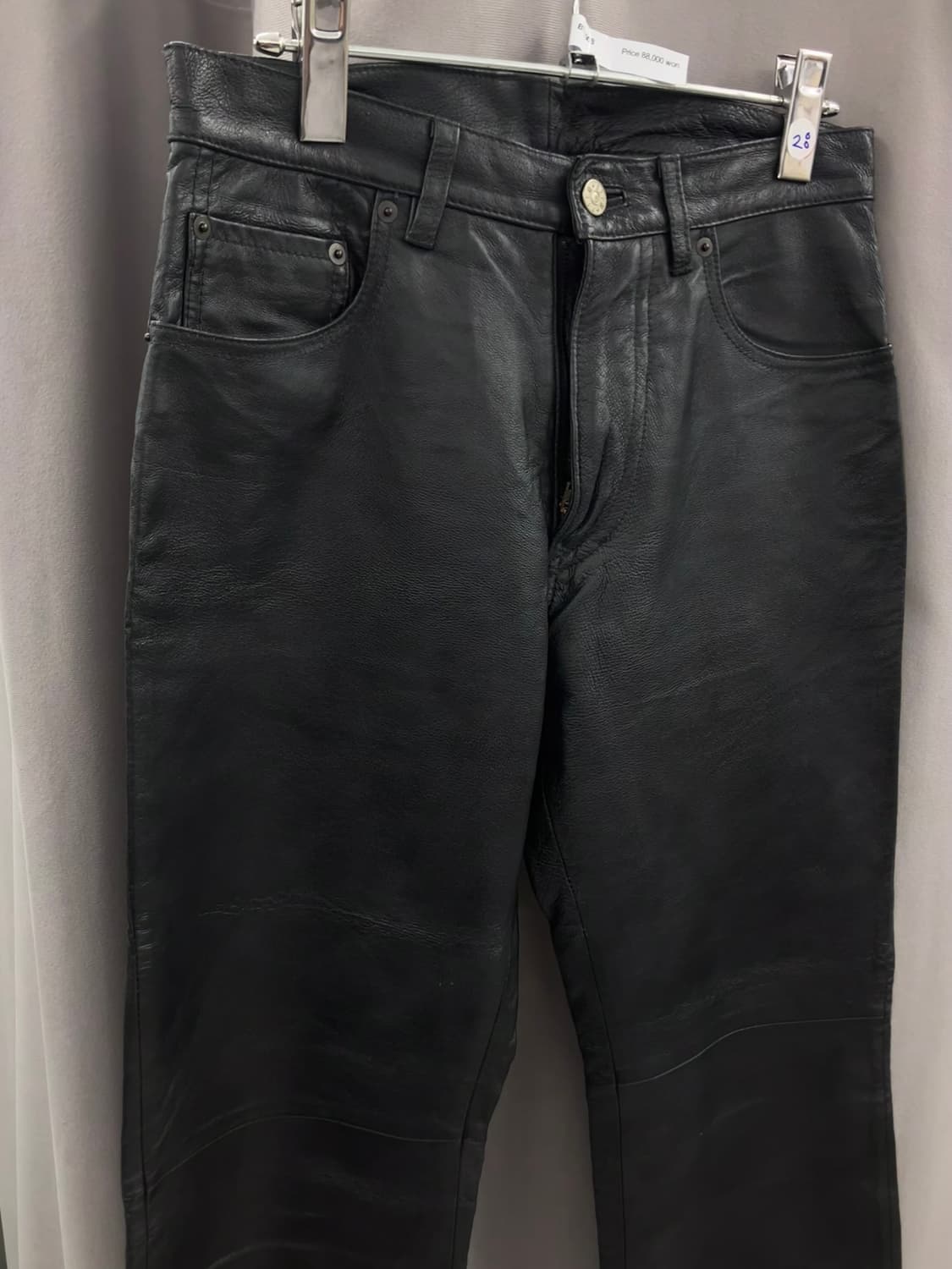 세미부츠컷 레더 팬츠 상품이미지3