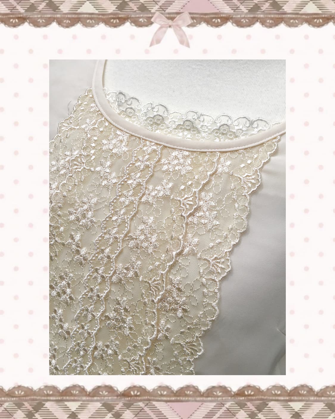 레이스 U넥 반팔 T 상품이미지3