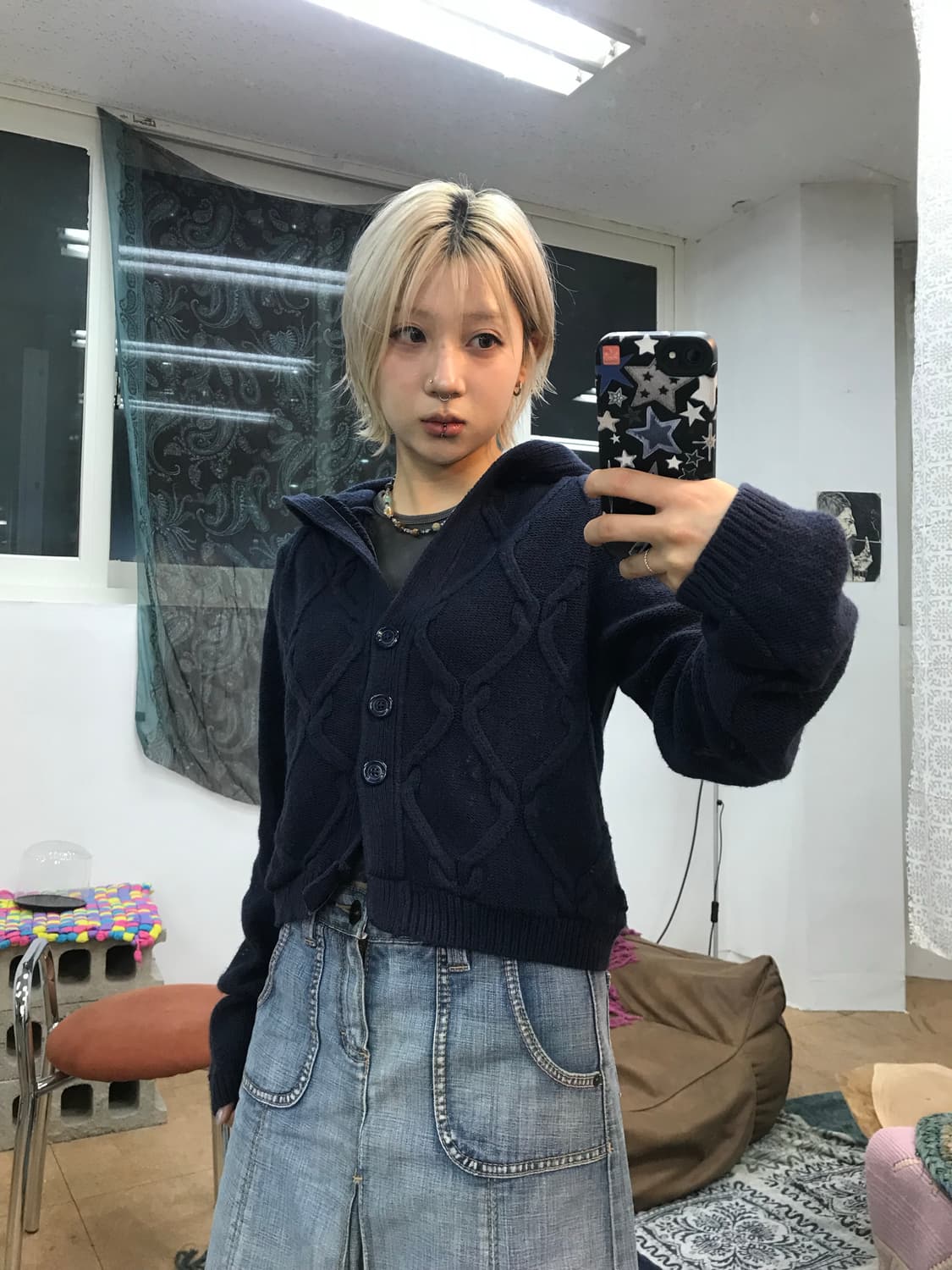 타미힐피거 여성 케이블 크롭 후드 가디건  상품이미지1