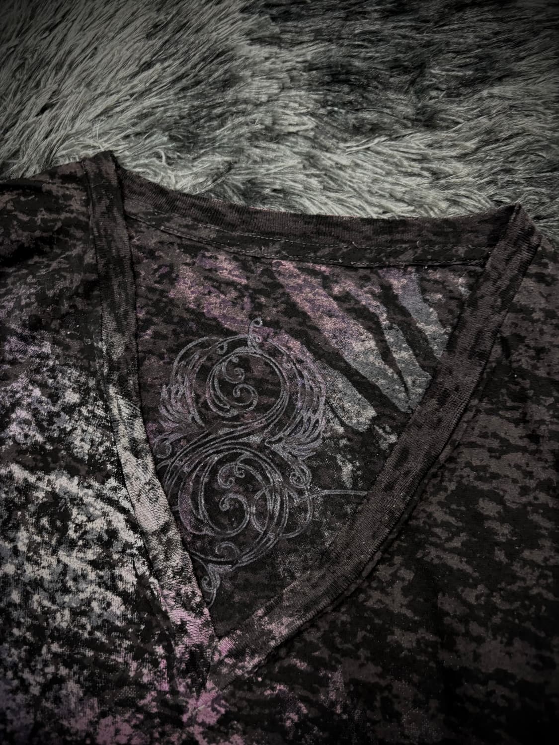 Y2K  하트 그래픽 V넥 반팔 티셔츠 상품이미지8