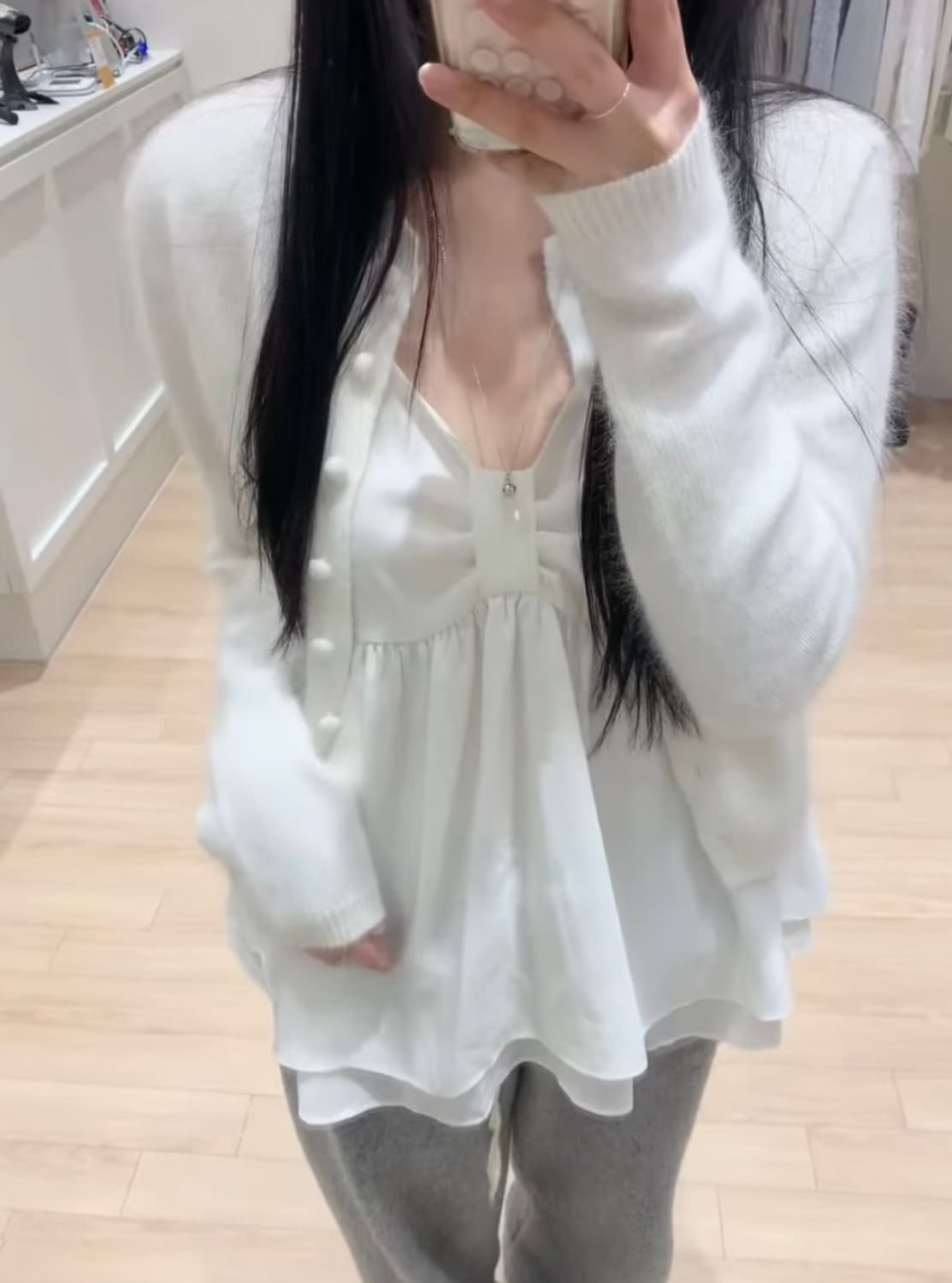 (새상품)누아누아 디어 리본 뷔스티에 상품이미지4