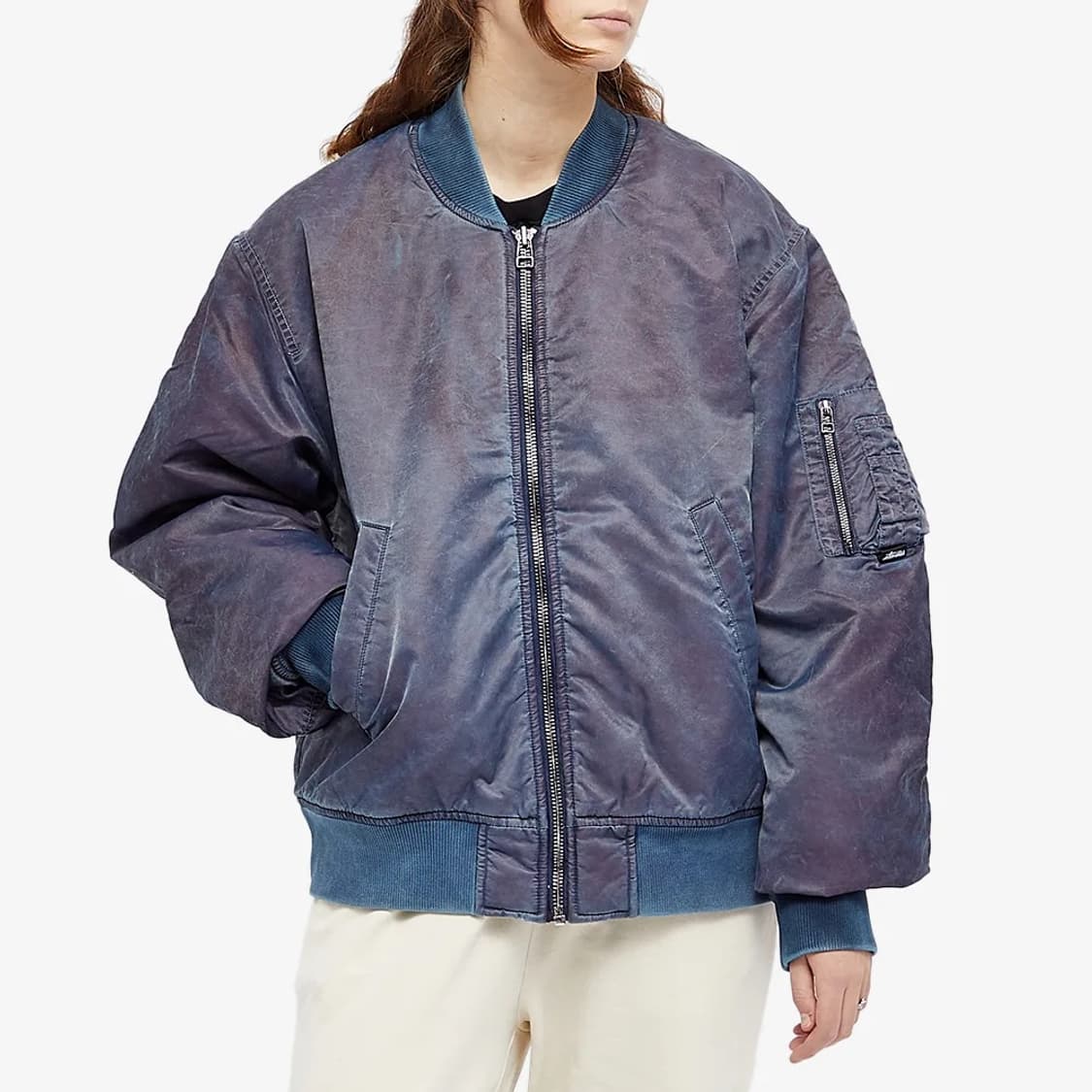 STUSSY DYED NYLON BOMBER NAVY 상품이미지6