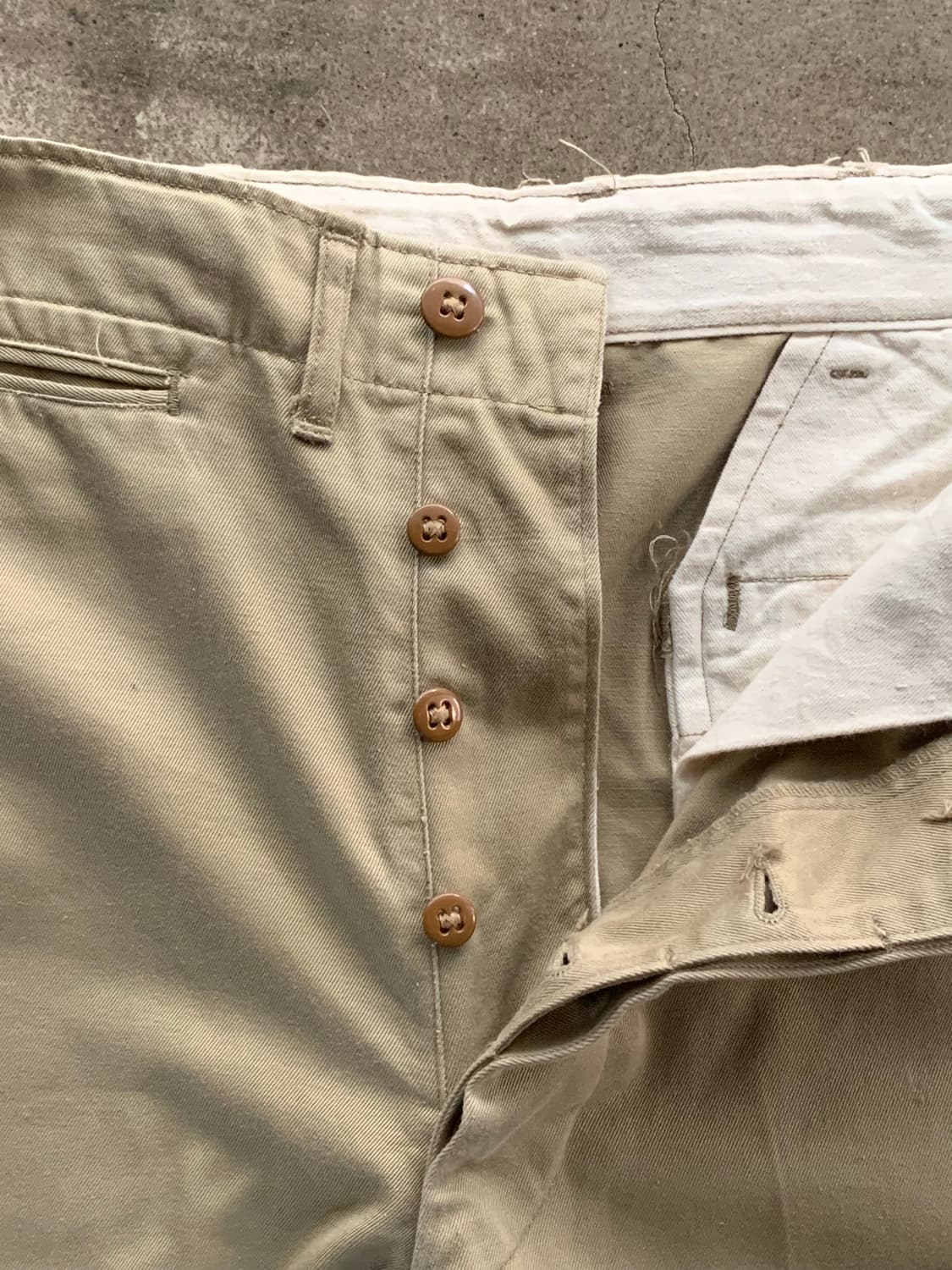 50s 미군 코튼 트윌 카키 트라우저 1945패턴 상품이미지3