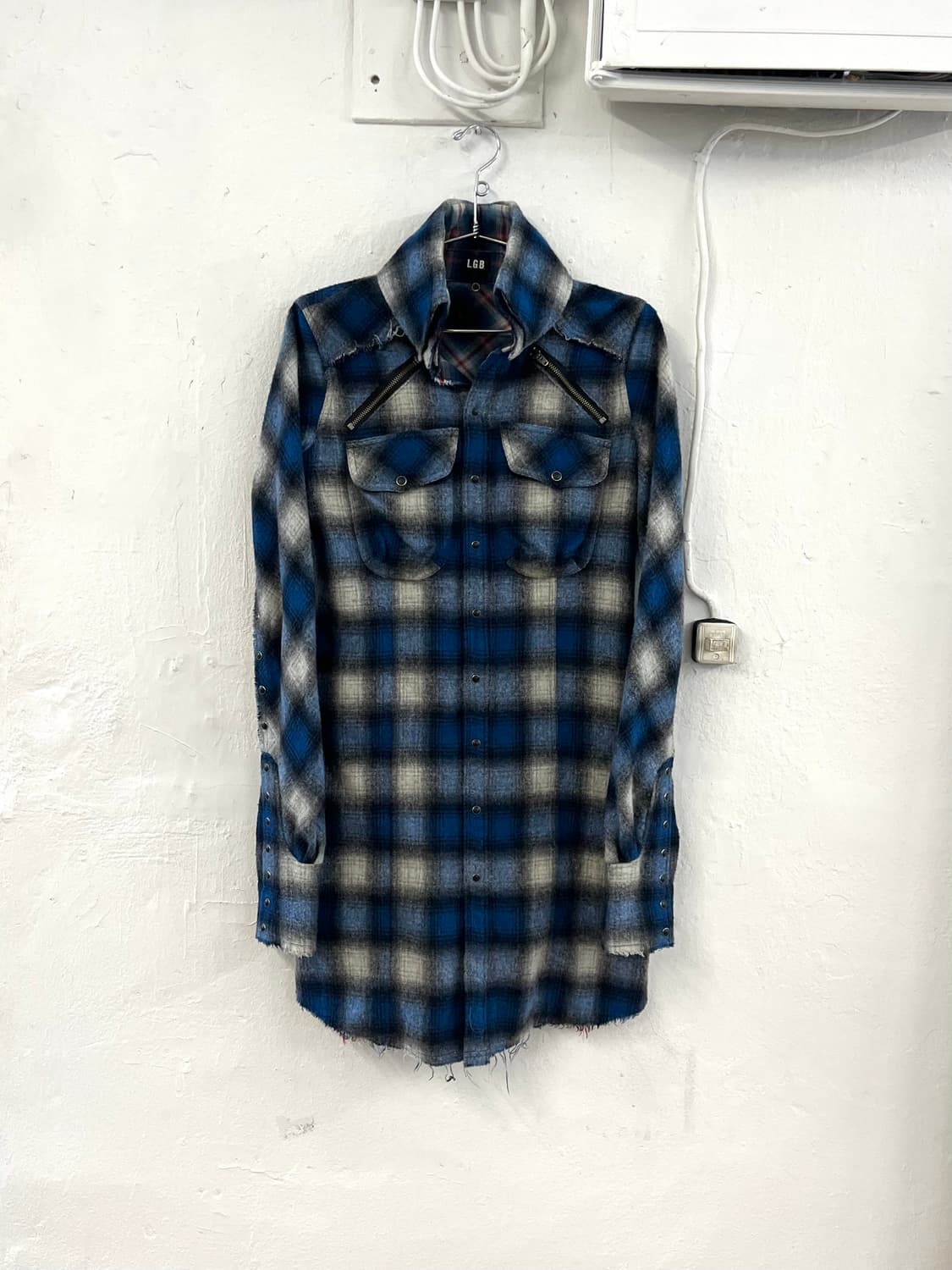 LGB 울 플란넬 그런지 롱셔츠 상품이미지2