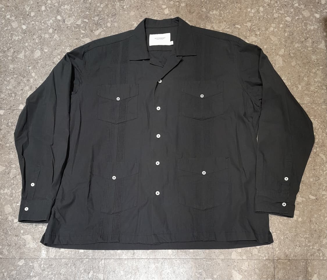 💥아웃스탠딩 오픈카라 셔츠 긴팔 네이비 (3)  상품이미지1