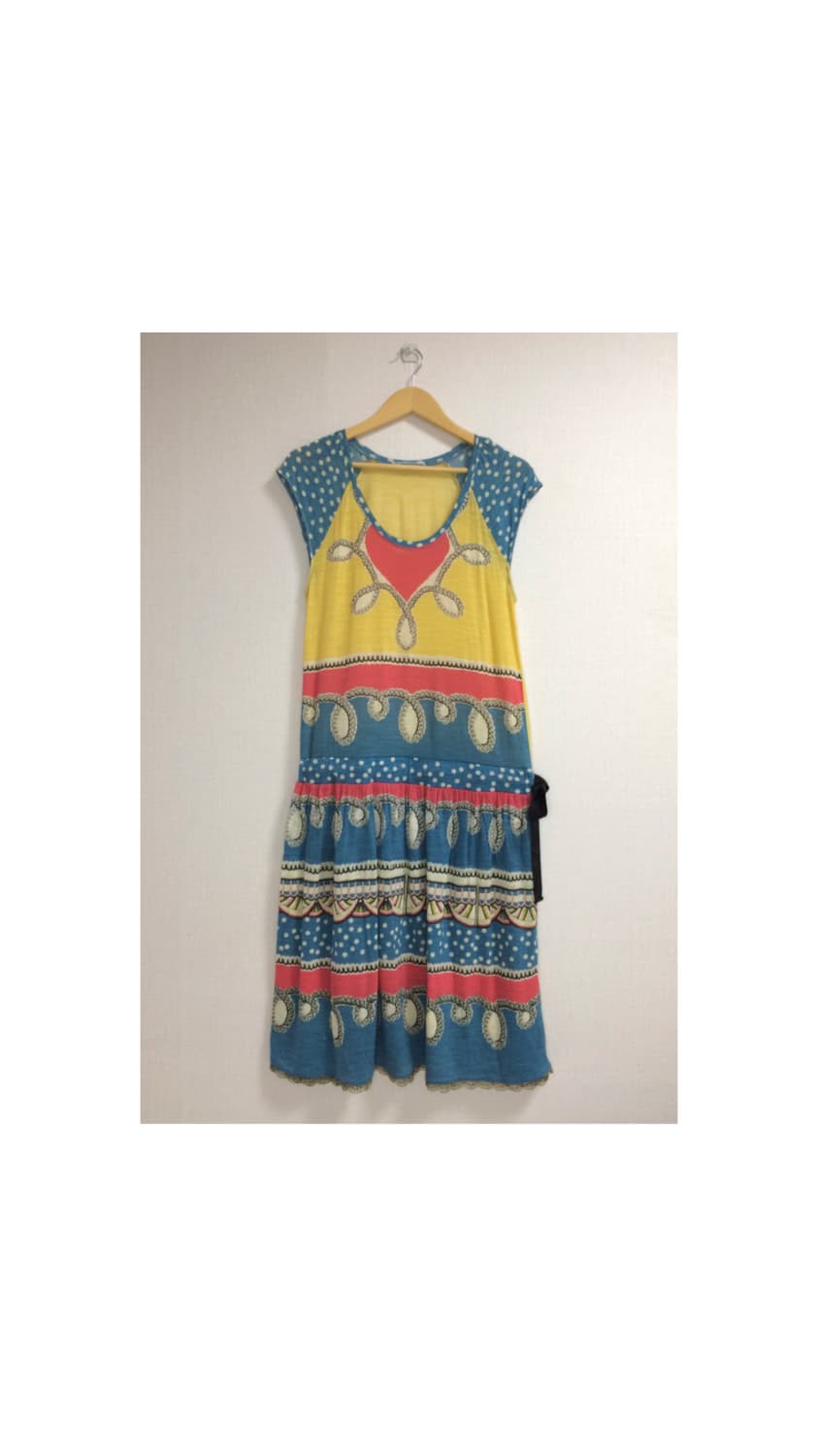 츠모리 치사토 에스닉 프린팅 도트 땡땡이 원피스 상품이미지1