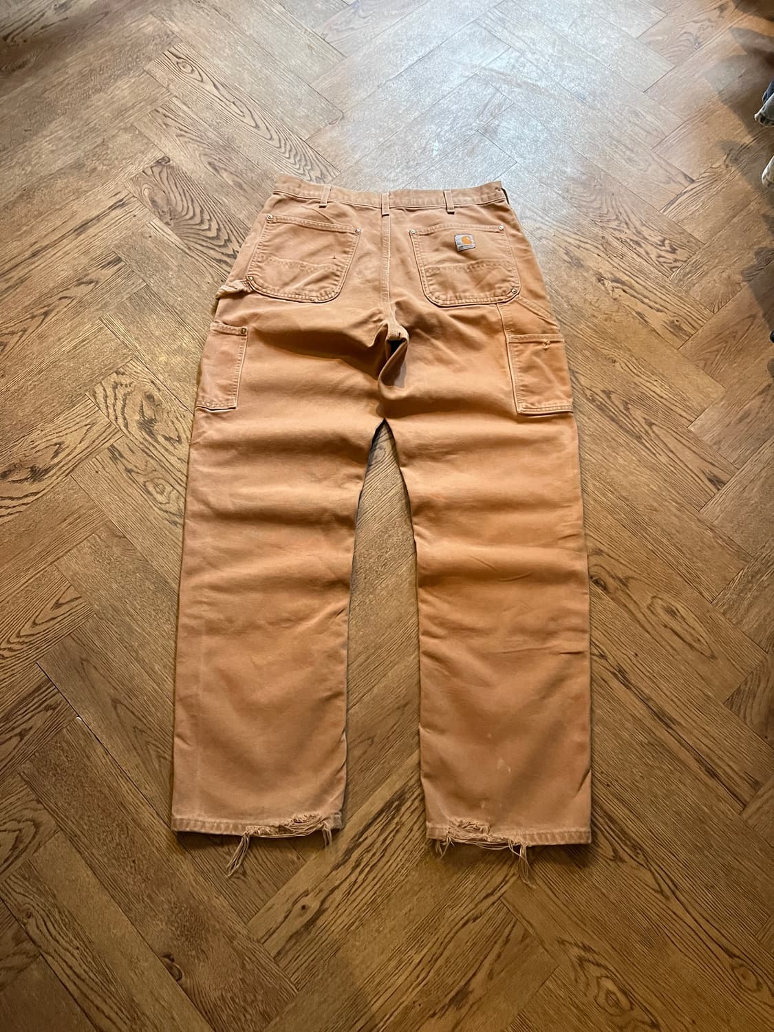 [34]칼하트 Made in USA 더티워싱 브라운 더블니 워크 팬츠 상품이미지2