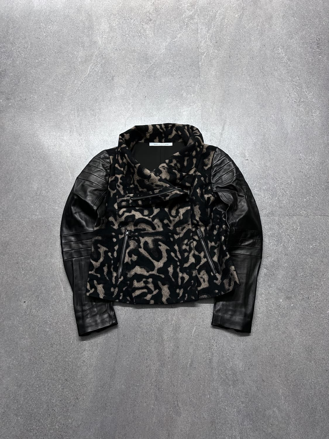 DvF 레오파드 울 레더 슬리브 하이넥 자켓 상품이미지4