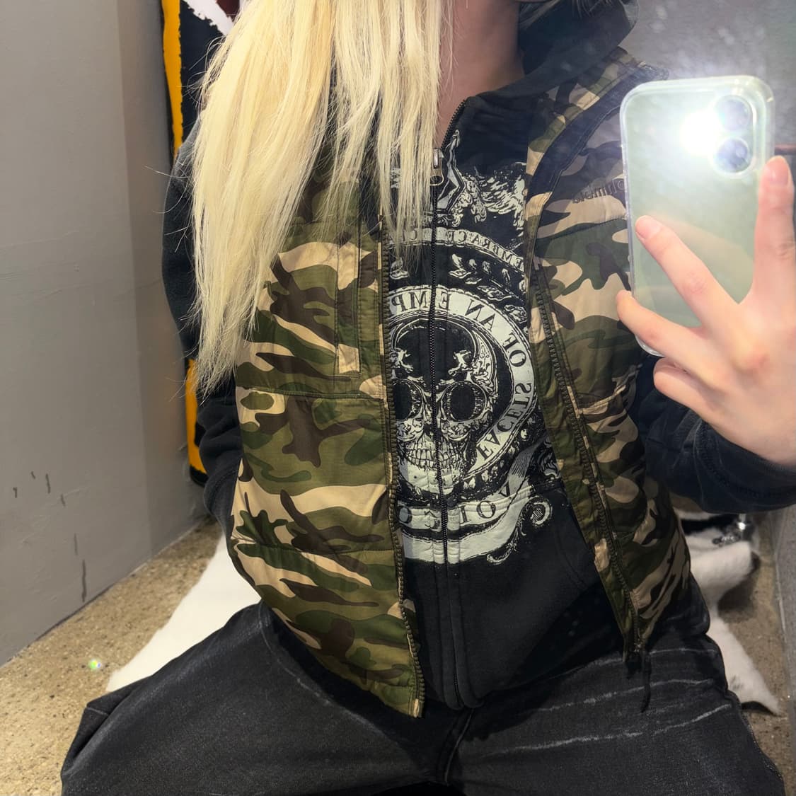 콜롬비아 카모 패딩조끼 상품이미지1