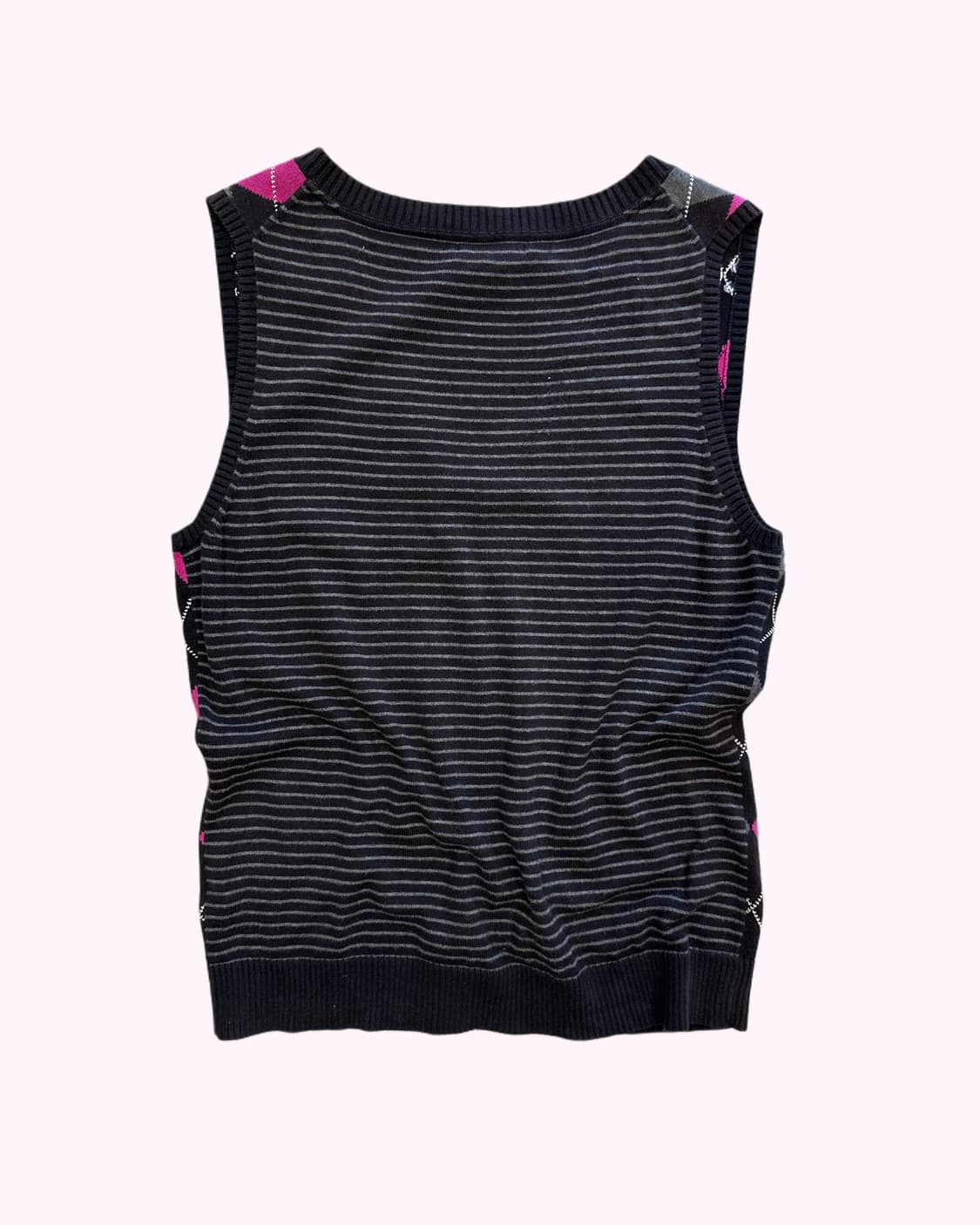 TOMMY HILFIGER pink argyle knit vest 상품이미지5