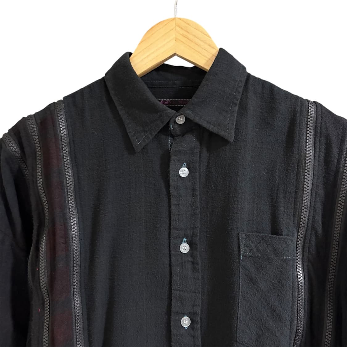 Rebuild by Needles 7cut Zip 와이드 셔츠 블랙 상품이미지5
