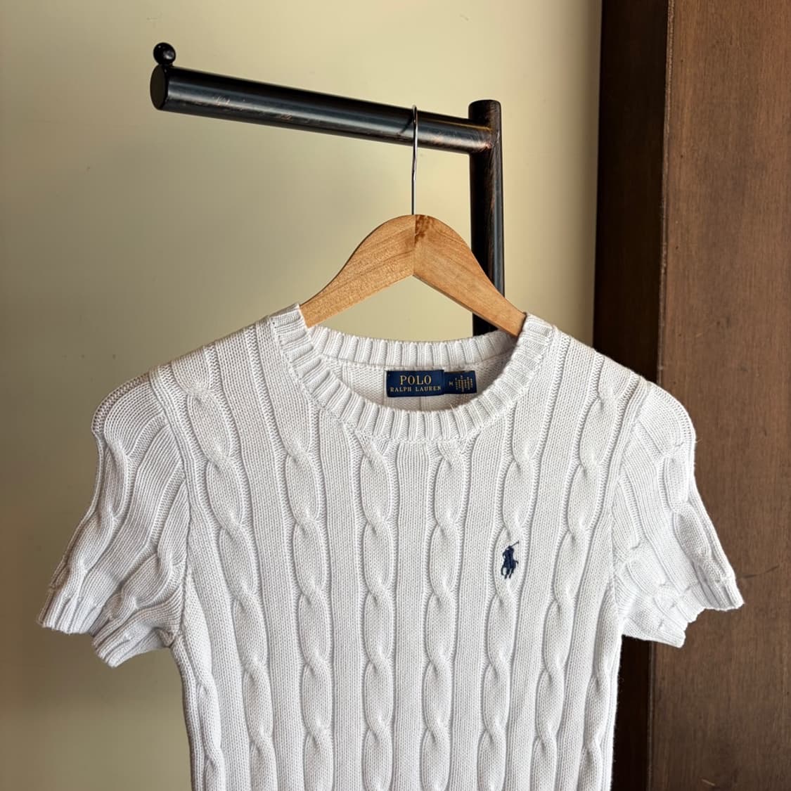16601 - 폴로 랄프로렌 화이트 케이블 반팔 니트 상품이미지1