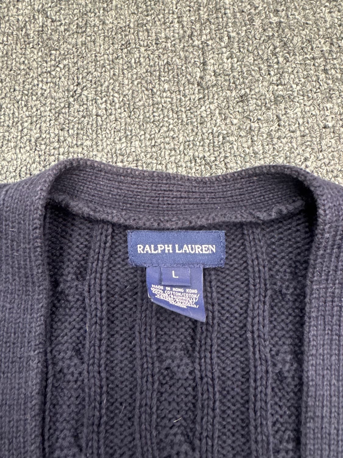 L)랄프로렌 빈티지 네이비 케이블 여성 니트가디건 상품이미지3
