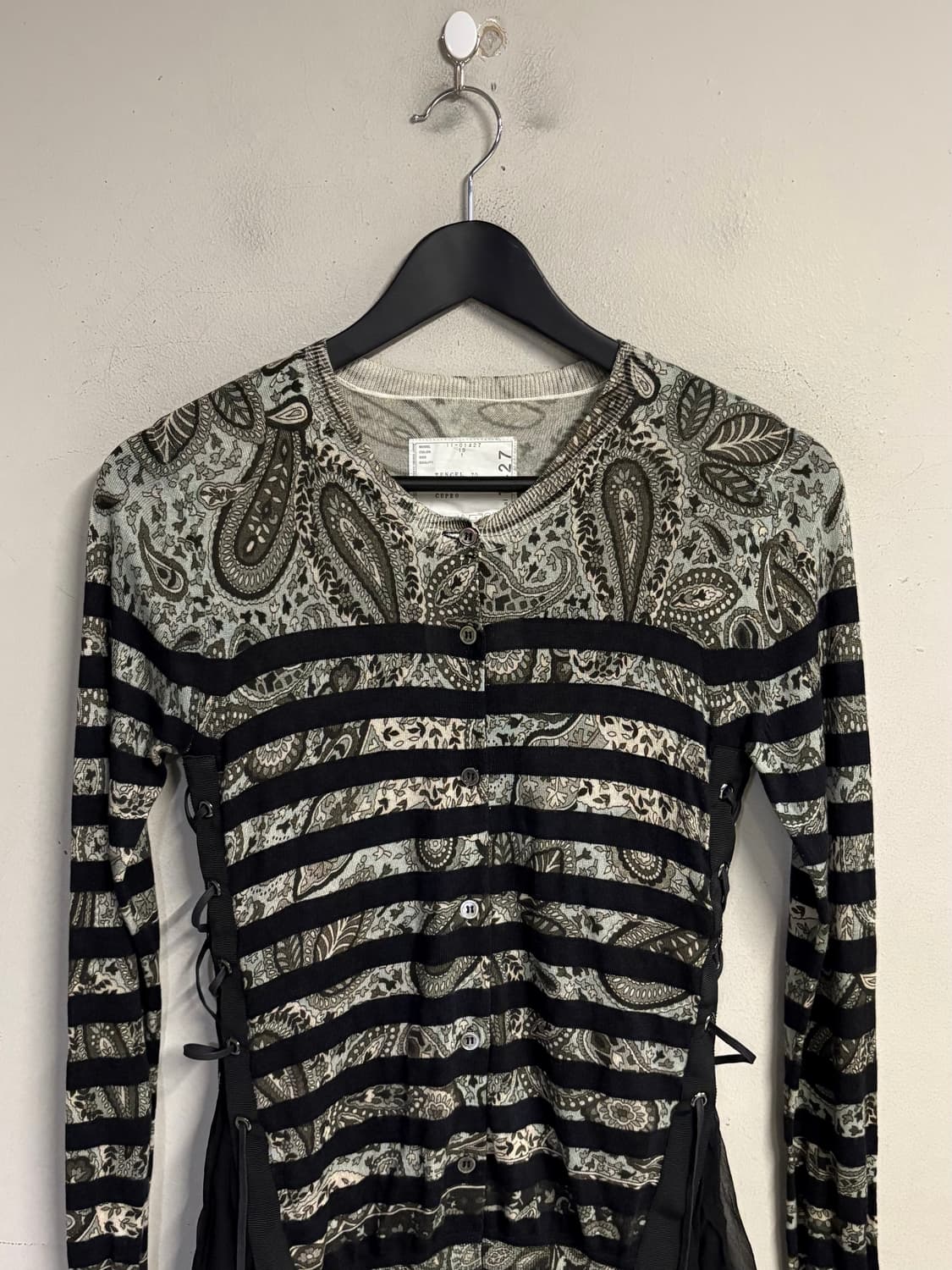 SACAI paisley mesh panel cardigan 상품이미지4