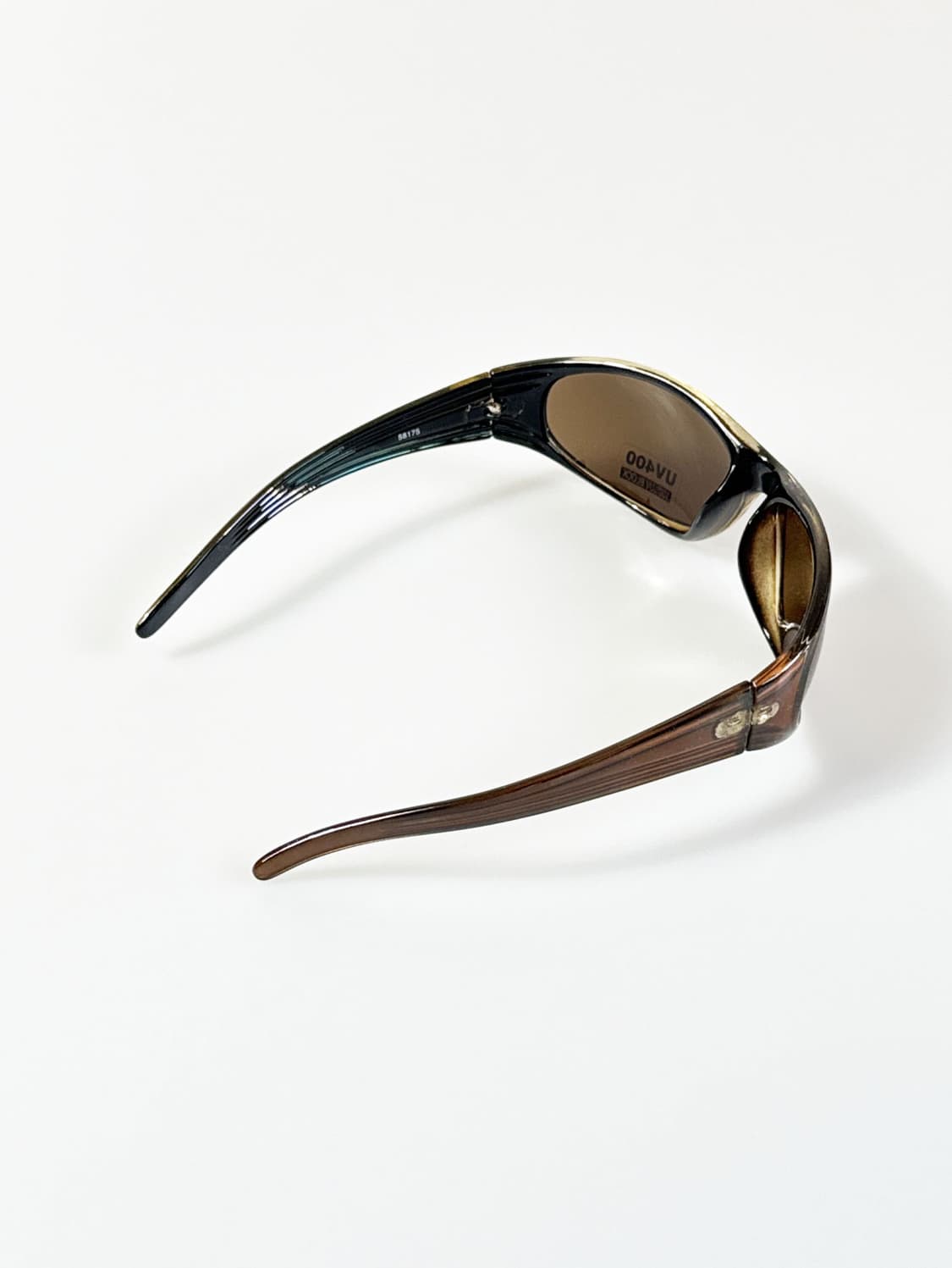 90s 볼드 오벌 쉴드 브라운 그라디언트 빈티지 선글라스 상품이미지4