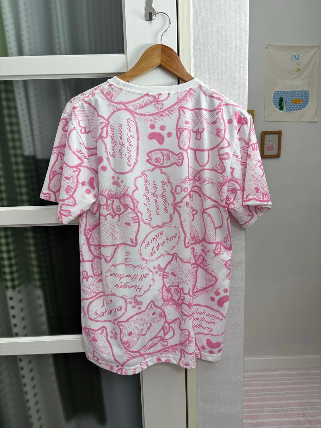 네코부치상 핑크 티셔츠 상품이미지5