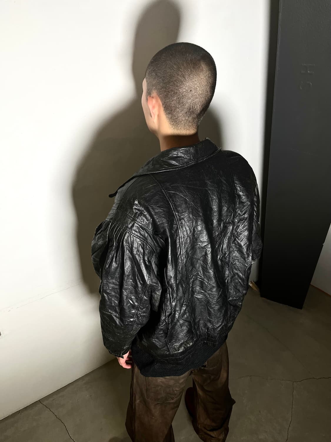 90’s Cow Leather Bomber Jacket 상품이미지4