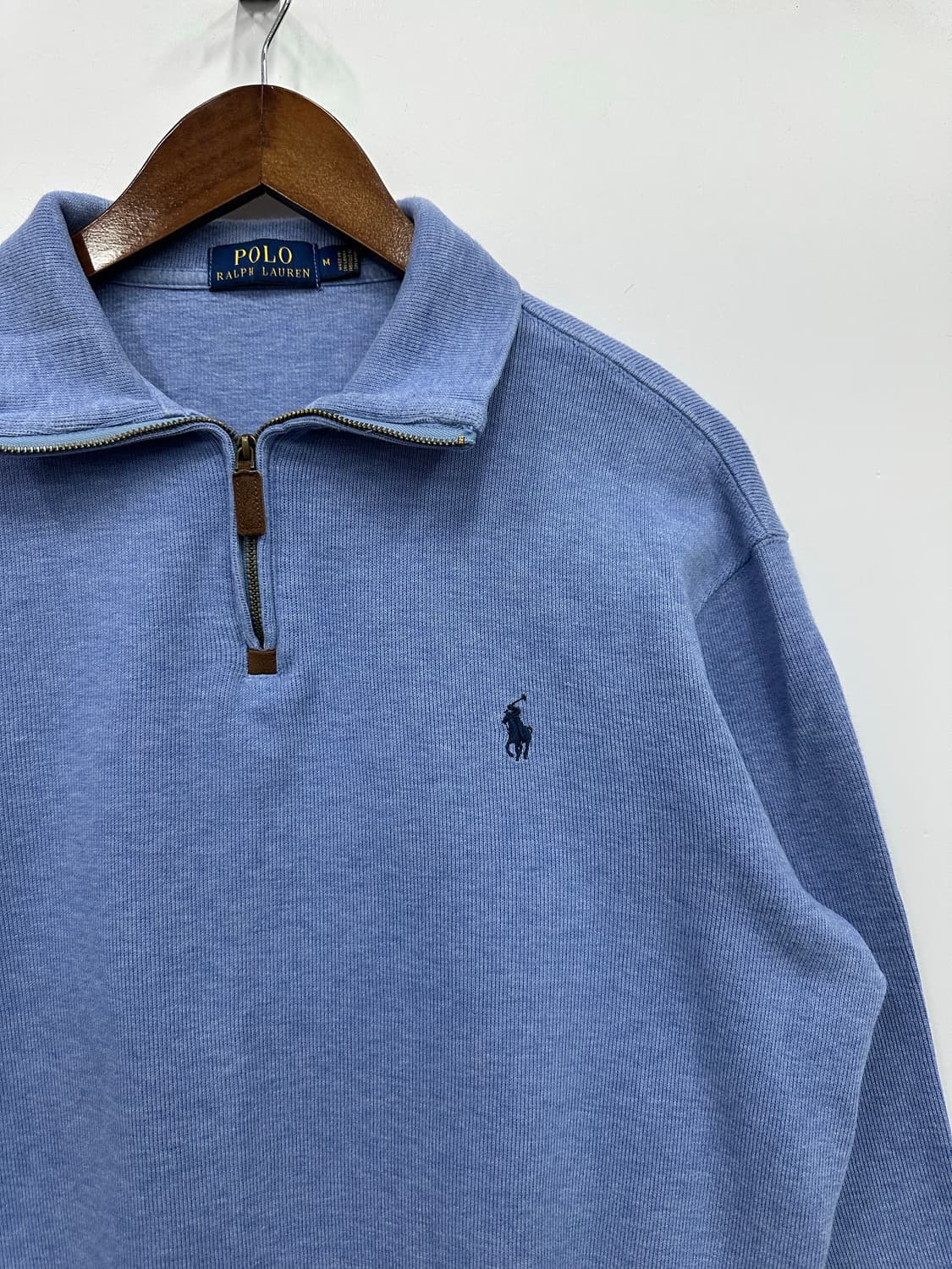 폴로 뮤트 블루 반집업 니트 상품이미지3