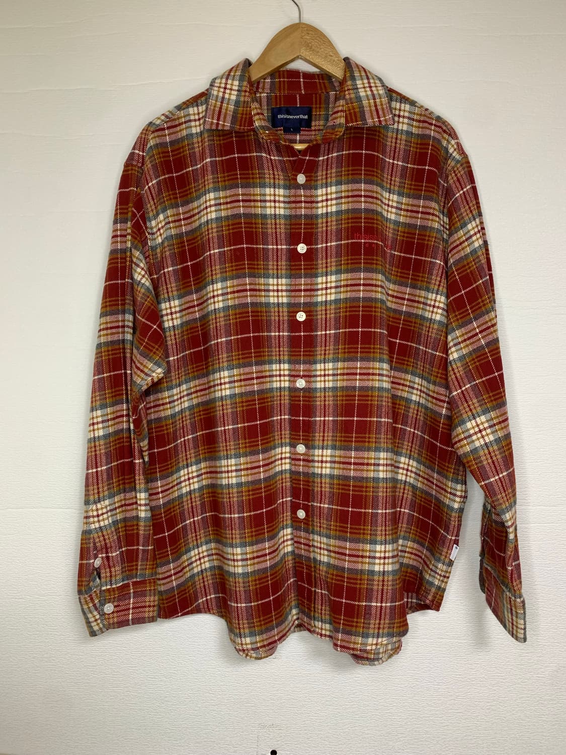 디스이즈네버댓 레드 체크 셔츠 L 상품이미지1