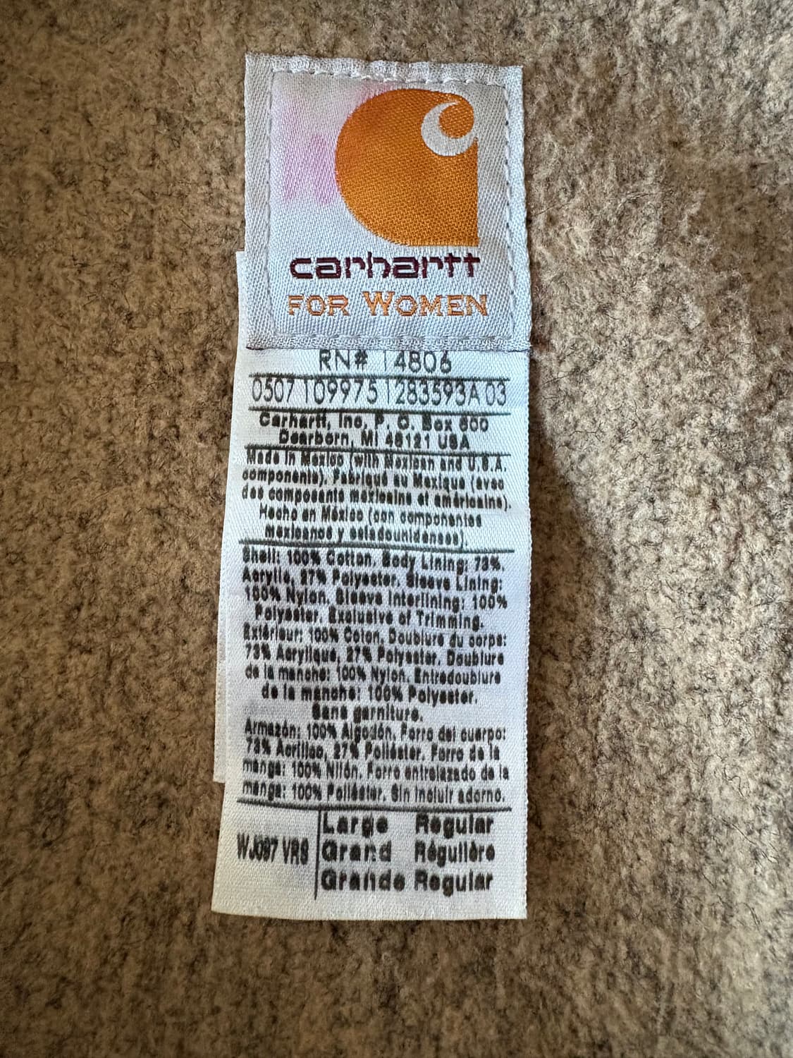 칼하트 디트로이트 w j097 vrs L 상품이미지3