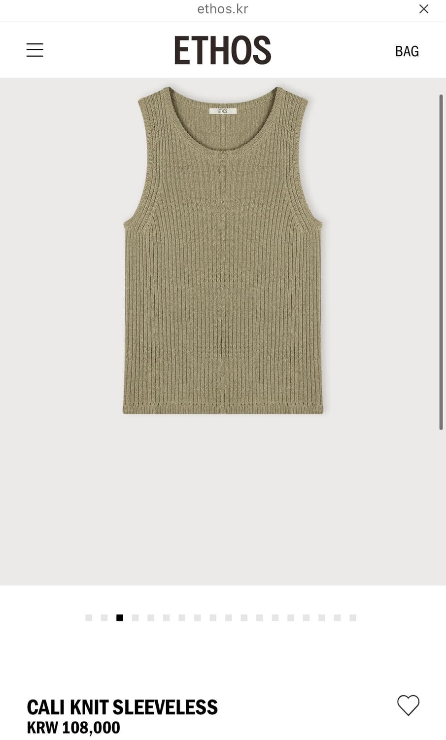 에토스 CALI KNIT SLEEVELESS 상품이미지1