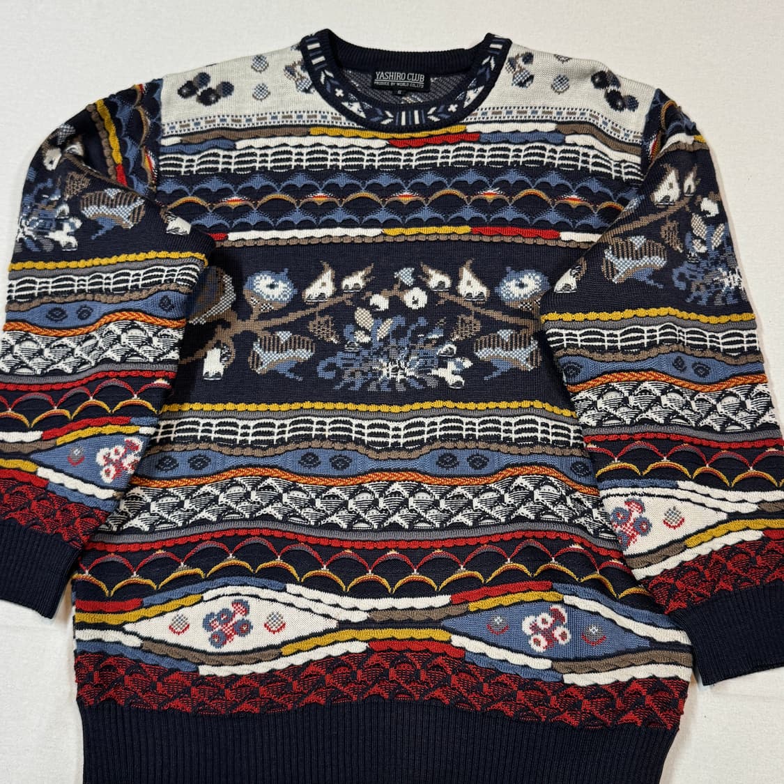 L) YASHIRO CLUB 패턴 니트 쿠지맛 상품이미지2