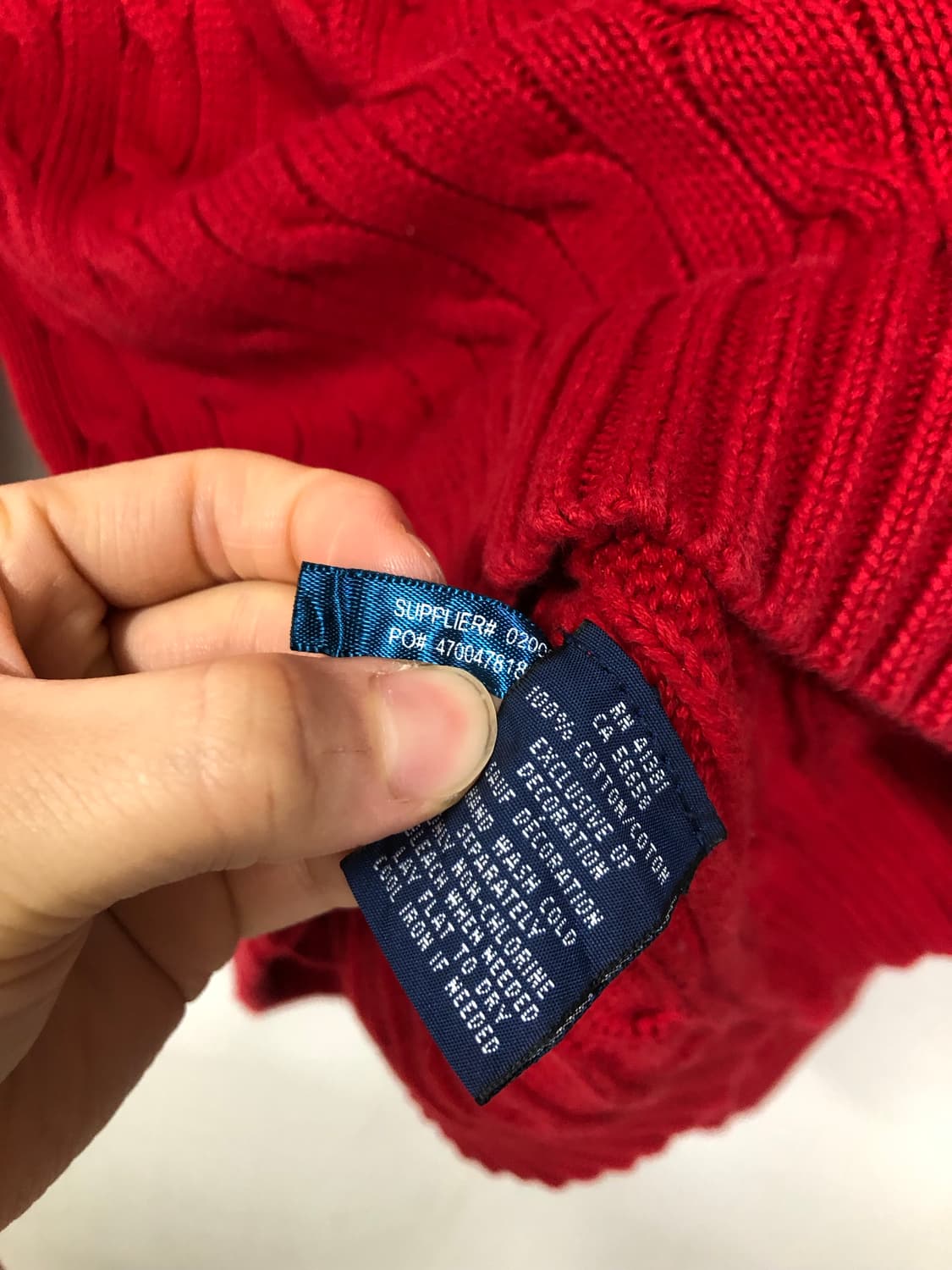 랄프로렌 폴로 여성 슬림핏 딱붙핏 꽈배기 케이블 라운드넥 니트 M _ 레 상품이미지10