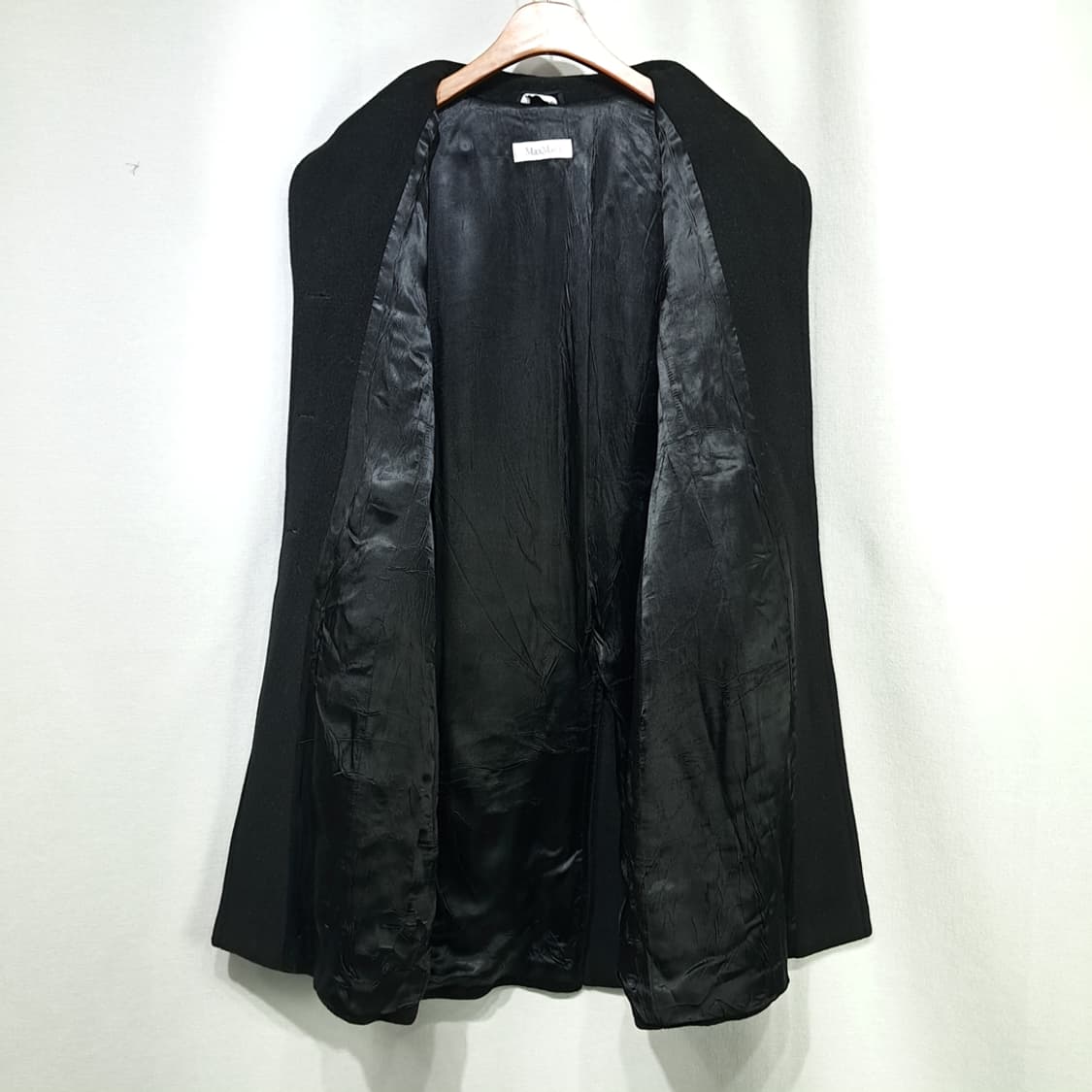 CL230 M 막스마라 90s 이태리판 울캐시미어 스티치 블랙 코트 상품이미지3