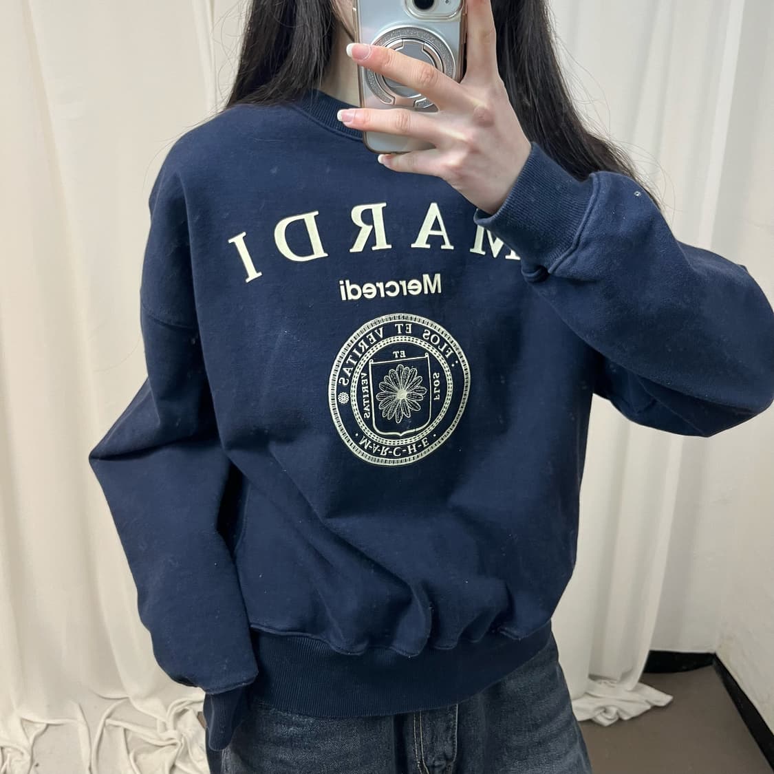 Mardi Mercredi navy sweatshirt 상품이미지2