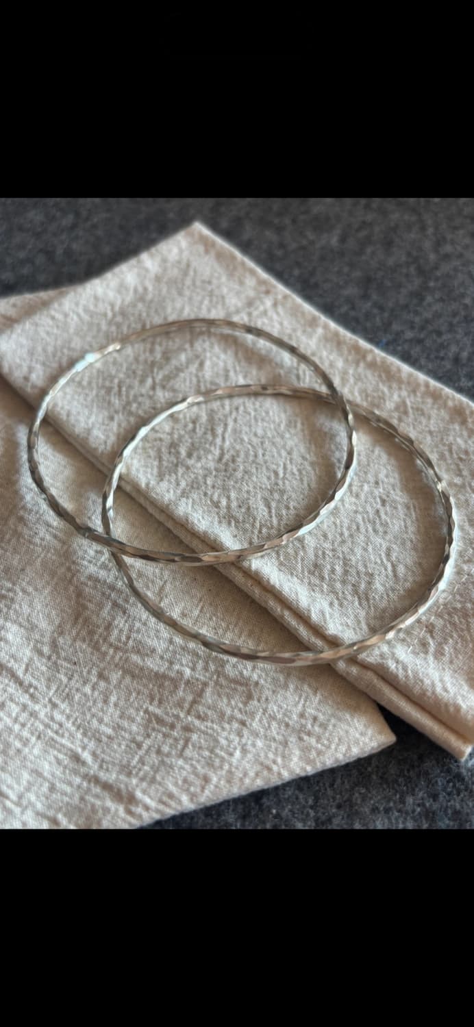 실버 핸드메이드 뱅글 팔찌 상품이미지1