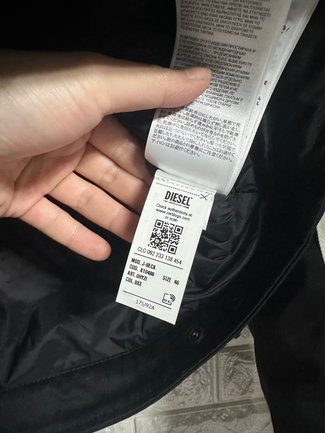디젤 J베크 바이커 자켓 상품이미지9