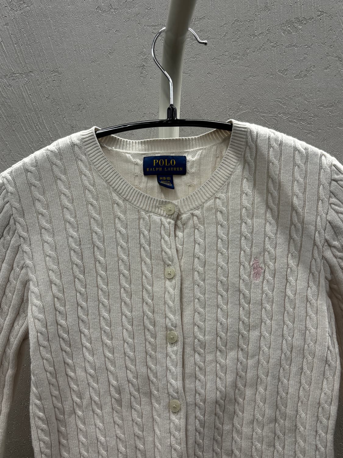 폴로 랄프로렌 아이보리 케이블 가디건 M 상품이미지3