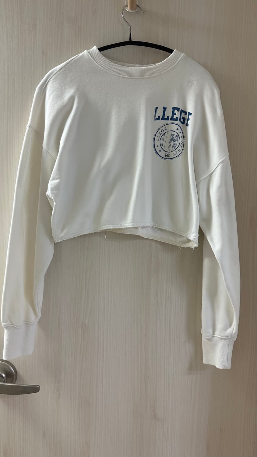 렉토 LLEGE 크롭 맨투맨 화이트 상품이미지3